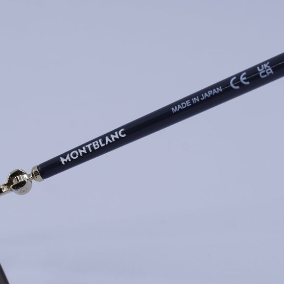 Montblanc MB0271S 004 Sunglasses Gold Square Frame, Nicotine Lenses - Picture 8 of 11